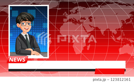 Animated News Broadcast Illustration 123812161