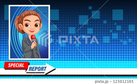 Animated News Reporter Illustrationのイラスト素材 [123812165] - PIXTA