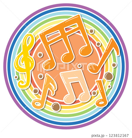 Colorful Musical Notes in Harmony 123812167