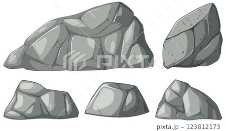 Stylized Rock Vector Illustration Set Stylized Rock Vector Illustration Set 123812173
