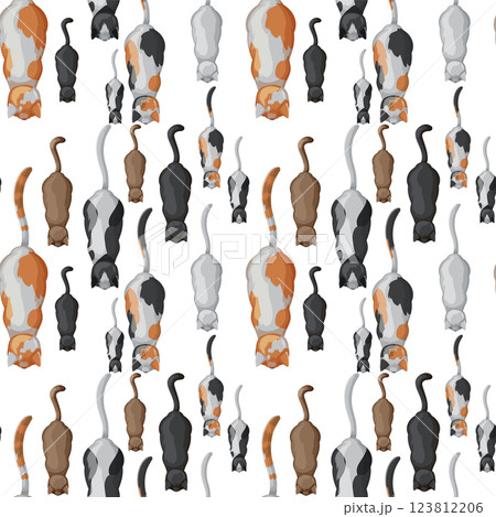 Pattern of Cats Walking Away 123812206