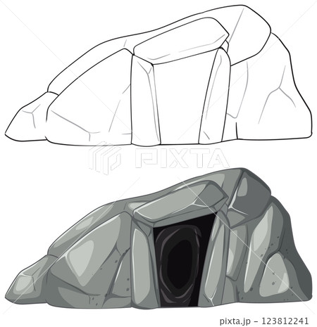 Stone Cave Vector Illustration Stone Cave Vector Illustration 123812241