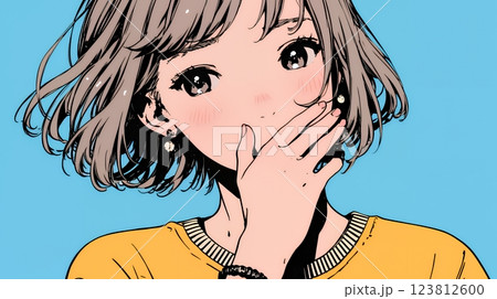 失言をして恥ずかしくて思わず口を手で覆っている若い女性