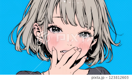 失言をして恥ずかしくて思わず口を手で覆っている若い女性