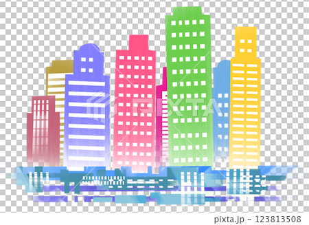カラフルなビル街 カラフルなビル街 123813508