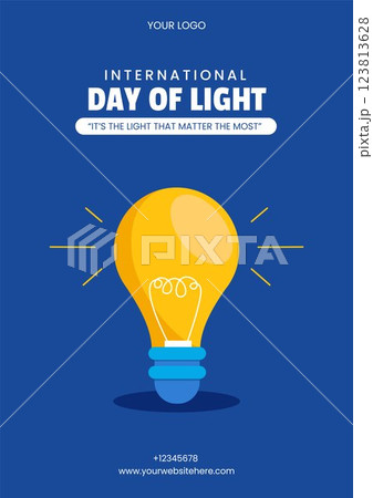 International Day of Light Awareness Flyer in Flat Cartoon Style International Day of Light Awareness Flyer in Flat Cartoon Style 123813628