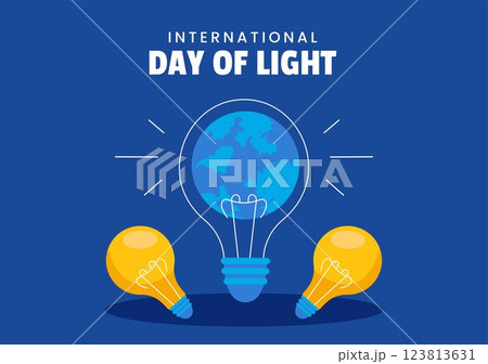 International Day of Light Themed Social Media Background in Cartoon Design 123813631