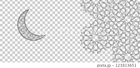 Geometry Abstract Crescent Retro Traditional Logo Pattern background 123813651