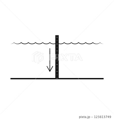 Water Depth meter Icon 123813749