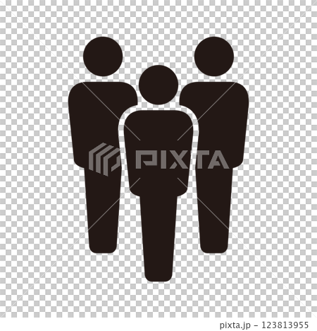 Three people pictogram icon 123813955