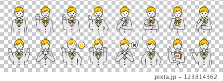 Upper body pose set_simple female student 123814362