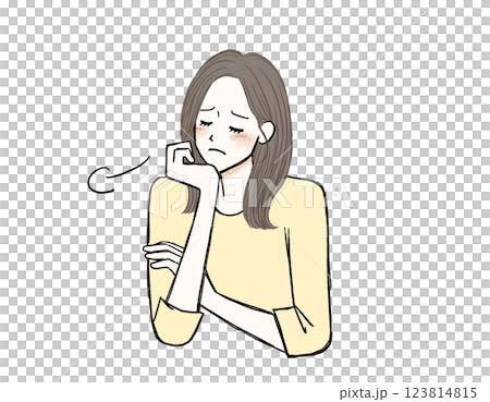 Depressed and sighing woman 123814815