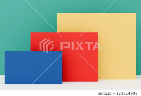 3D背景素材_四角形_カラフル 123814908