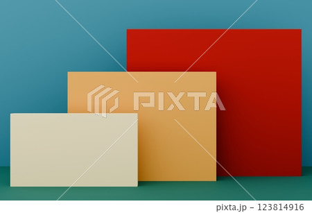 3D背景素材_四角形_カラフル 123814916