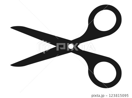 白黒のはさみのベクターイラストアイコン 123815095