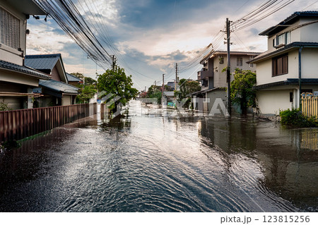 大雨による浸水被害 123815256