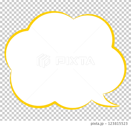Mokumoku speech bubble illustration orange line Mokumoku speech bubble illustration orange line 123815523