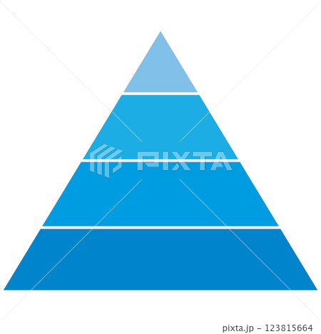 4階層のピラミッドの図形イラスト 123815664