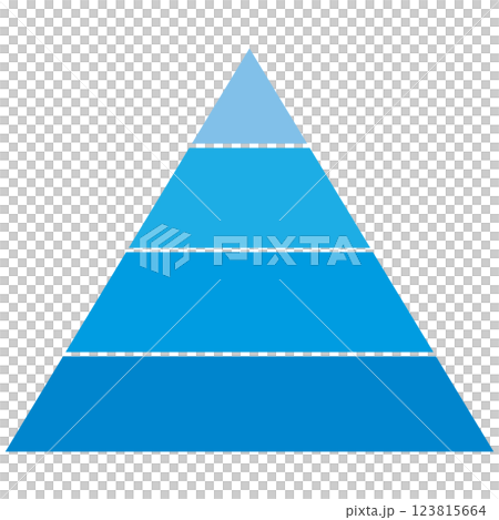 4階層のピラミッドの図形イラスト 123815664