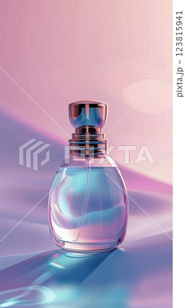 Blank bottle glass perfume cosmetic branding product story background 123815941