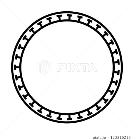 Circle border frame rounded design vector illustration in minimal modern simple isolated doodle design decorative element 123816219