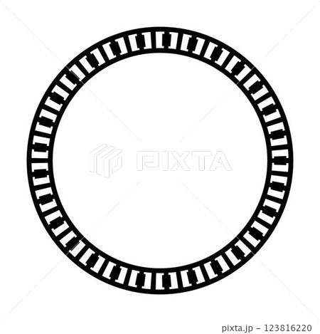 Circle border frame rounded design vector illustration in minimal modern simple isolated doodle design decorative element 123816220