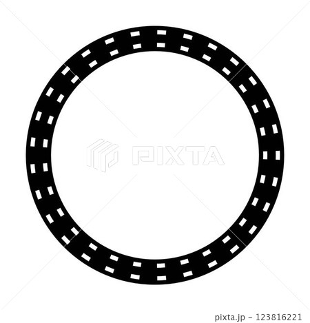 Circle border frame rounded design vector illustration in minimal modern simple isolated doodle design decorative element 123816221