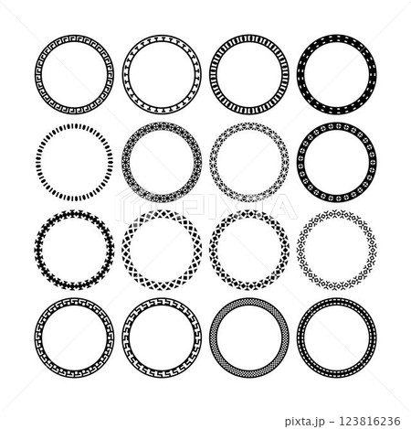 Circle border frame rounded design vector illustration in minimal modern simple isolated doodle design decorative element Circle border frame rounded design vector illustration in minimal modern simple isolated doodle design decorative element 123816236