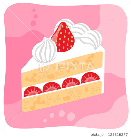 一切れの苺のショートケーキ 一切れの苺のショートケーキ 123816277
