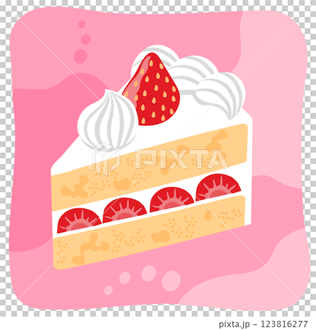 一切れの苺のショートケーキ 一切れの苺のショートケーキ 123816277