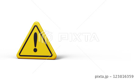 Warning sign. 3D render Warning sign. 3D render 123816359