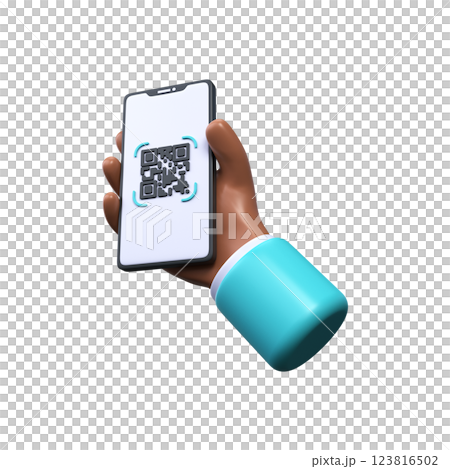 Qr code for payment. QR code scan to smartphone.  123816502