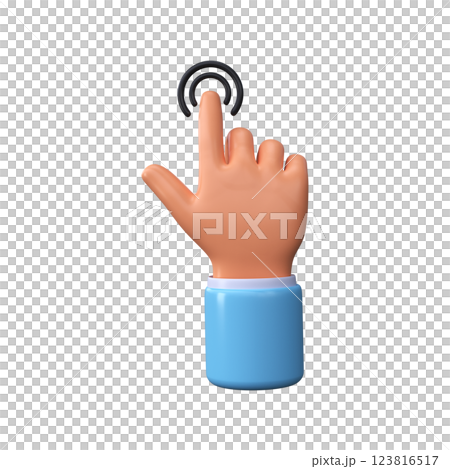 3d Computer mouse cursor pointer icon. Clicking the cursor with your hand. 123816517