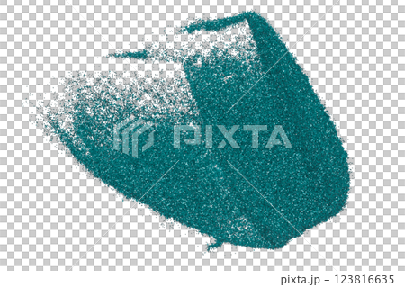 Green glitter powder isolated on transparent background 123816635