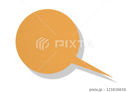 Orange paper speech bubbles separated on transparent background Orange paper speech bubbles separated on transparent background 123816638