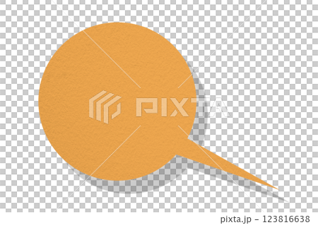 Orange paper speech bubbles separated on transparent background Orange paper speech bubbles separated on transparent background 123816638