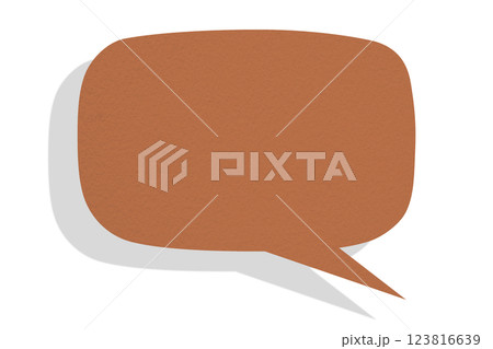 Brown paper speech bubbles separated on transparent background Brown paper speech bubbles separated on transparent background 123816639