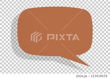 Brown paper speech bubbles separated on transparent background Brown paper speech bubbles separated on transparent background 123816639