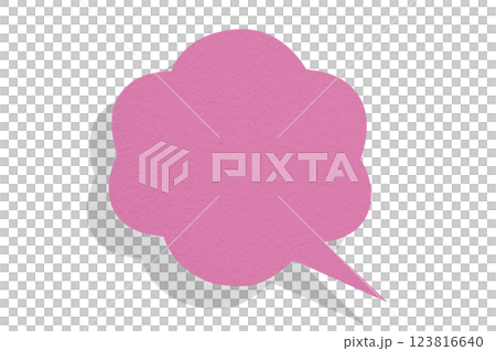 Pink paper speech bubbles separated on transparent background Pink paper speech bubbles separated on transparent background 123816640