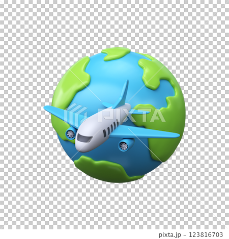3d Passenger plane flies around planet Earth. Tourism and travel concept 3d Passenger plane flies around planet Earth. Tourism and travel concept 123816703