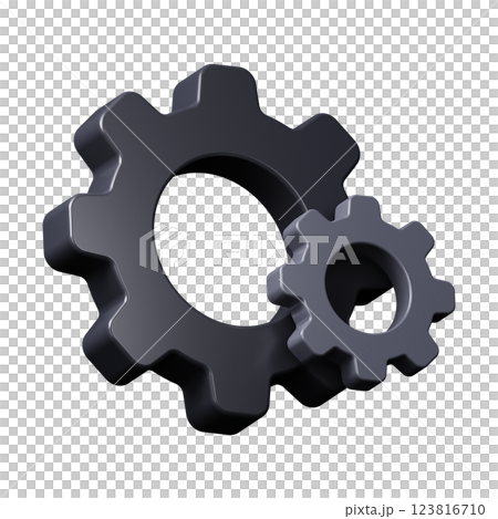 Settings icon. Gear. 3d render 123816710