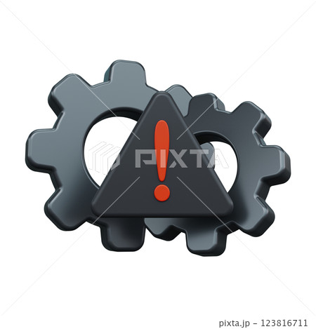 Settings error icon. 3d render 123816711