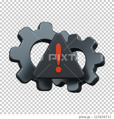 Settings error icon. 3d render 123816711