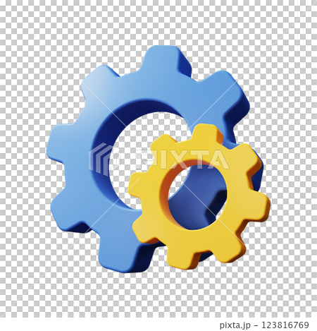 Settings icon. Gear. 3d render Settings icon. Gear. 3d render 123816769