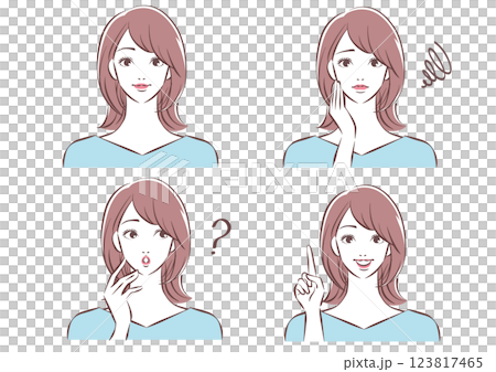 女性面孔例證集合 123817465
