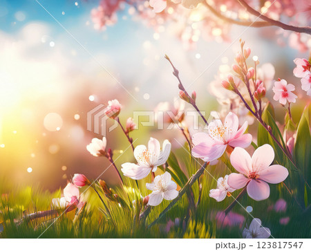 明るい春の風景 123817547