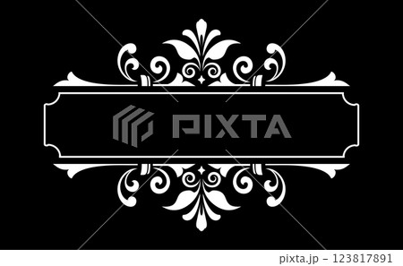 Vintage black and white element. Graphic vector design. Damask graphic ornament. Vintage black and white element. Graphic vector design. Damask graphic ornament. 123817891