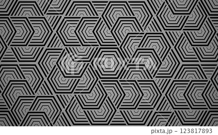 Abstract geometric pattern with stripes, lines. Seamless vector background. Gray and black ornament. Simple lattice graphic design 123817893