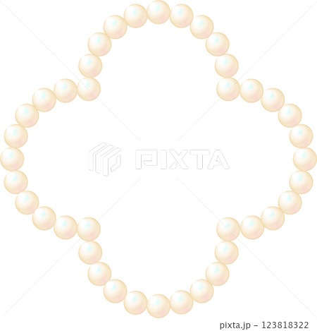 パールのイラストで作られた花形フレームの素材 パールのイラストで作られた花形フレームの素材 123818322
