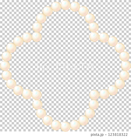 用珍珠插圖製作的花形框架材料 123818322